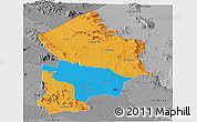Political Panoramic Map of Kotido, desaturated
