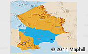 Political Panoramic Map of Kotido, lighten