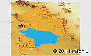 Political Panoramic Map of Kotido, physical outside