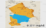 Political Panoramic Map of Kotido, shaded relief outside