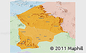 Political Shades Panoramic Map of Kotido, lighten