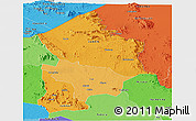 Political Shades Panoramic Map of Kotido