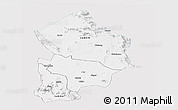 Silver Style Panoramic Map of Kotido, single color outside