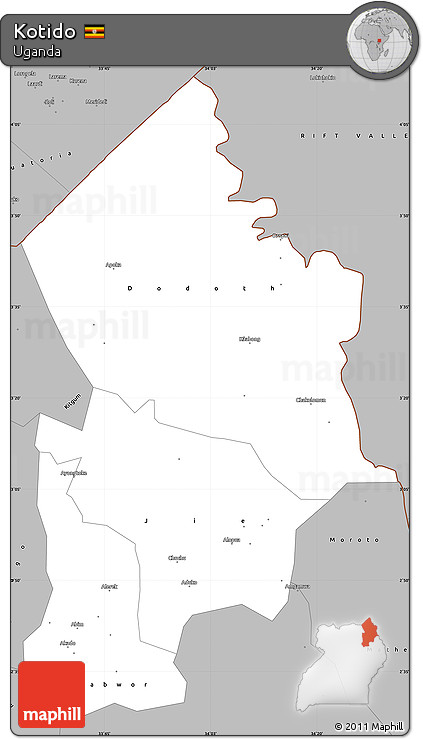 Gray Simple Map of Kotido