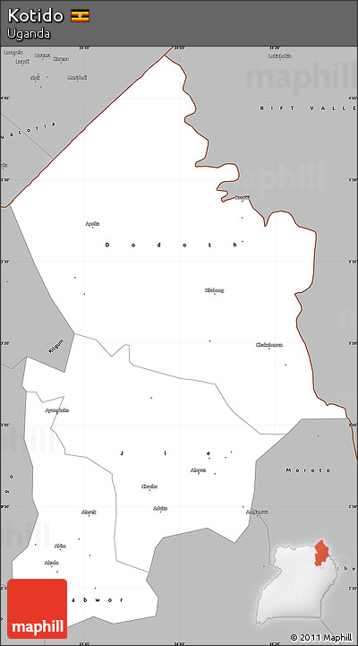 Gray Simple Map of Kotido