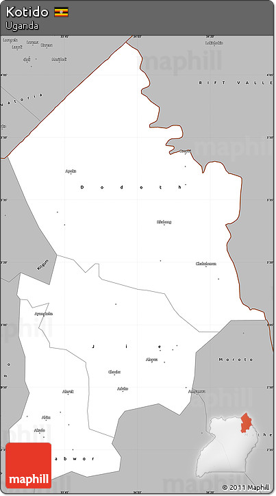 Gray Simple Map of Kotido