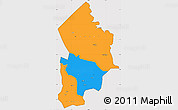 Political Simple Map of Kotido, cropped outside