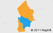 Political Simple Map of Kotido, single color outside