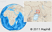 Shaded Relief Location Map of Ngora