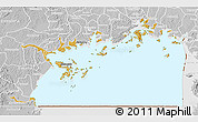Physical 3D Map of Lake Victoria, lighten, desaturated