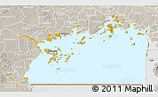 Physical 3D Map of Lake Victoria, lighten, semi-desaturated