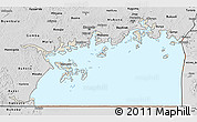 Shaded Relief 3D Map of Lake Victoria, desaturated