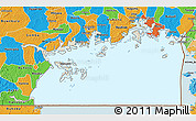 Shaded Relief 3D Map of Lake Victoria, political outside