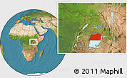 Satellite Location Map of Lake Victoria, within the entire country