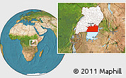 Satellite Location Map of Lake Victoria, highlighted country
