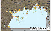 Physical Map of Lake Victoria, darken, semi-desaturated