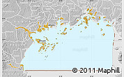 Physical Map of Lake Victoria, lighten, desaturated