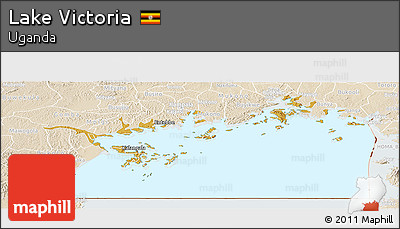 Physical Panoramic Map of Lake Victoria, lighten