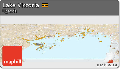 Physical Panoramic Map of Lake Victoria, lighten