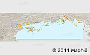 Physical Panoramic Map of Lake Victoria, lighten, semi-desaturated