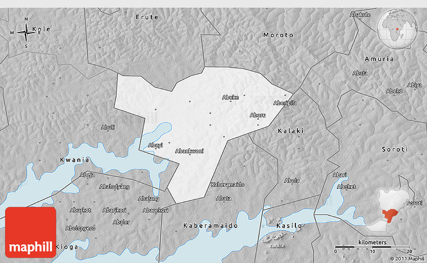 Gray 3D Map of Dokolo