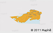 Political 3D Map of Kioga, cropped outside