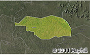 Satellite 3D Map of Otuke, darken, semi-desaturated