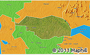 Satellite 3D Map of Otuke, political outside