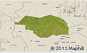 Satellite 3D Map of Otuke, shaded relief outside