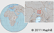 Gray Location Map of Otuke, hill shading
