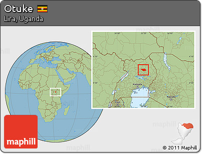 Savanna Style Location Map of Otuke