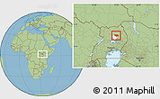 Savanna Style Location Map of Otuke, highlighted parent region