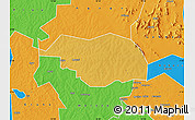 Physical Map of Otuke, political outside