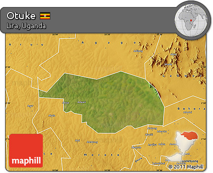 Satellite Map of Otuke, physical outside