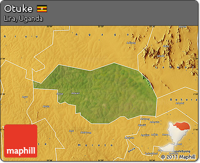 Satellite Map of Otuke, physical outside