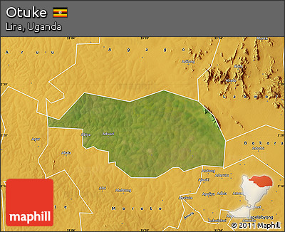 Satellite Map of Otuke, physical outside