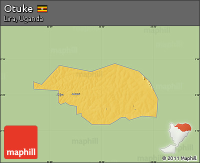 Savanna Style Map of Otuke, single color outside