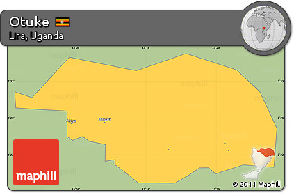 Savanna Style Simple Map of Otuke, single color outside