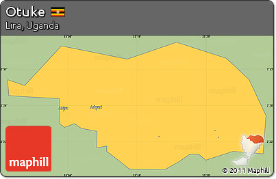 Savanna Style Simple Map of Otuke, single color outside