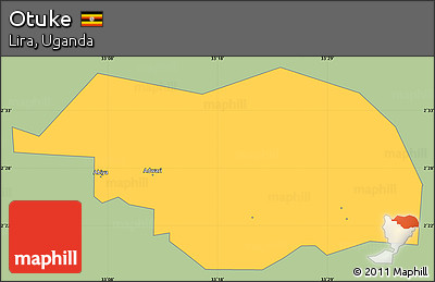 Savanna Style Simple Map of Otuke, single color outside