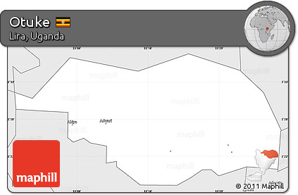 Silver Style Simple Map of Otuke