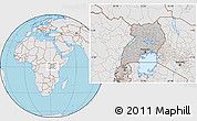 Gray Location Map of Uganda, lighten, semi-desaturated, land only