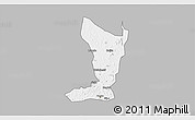 Gray 3D Map of Katikamu, single color outside