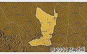 Physical 3D Map of Katikamu, darken