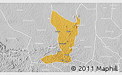 Physical 3D Map of Katikamu, lighten, desaturated