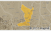 Physical 3D Map of Katikamu, semi-desaturated
