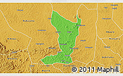 Political 3D Map of Katikamu, physical outside