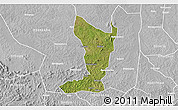 Satellite 3D Map of Katikamu, lighten, desaturated