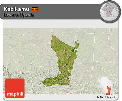 Satellite 3D Map of Katikamu, lighten