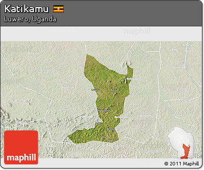 Satellite 3D Map of Katikamu, lighten